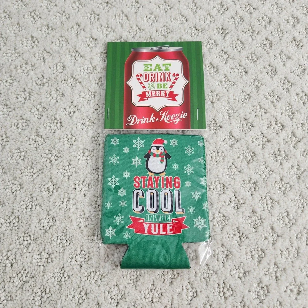 Drink Insulator Staying Cool in the Yule Christmas Holiday Beverage Holder NWT